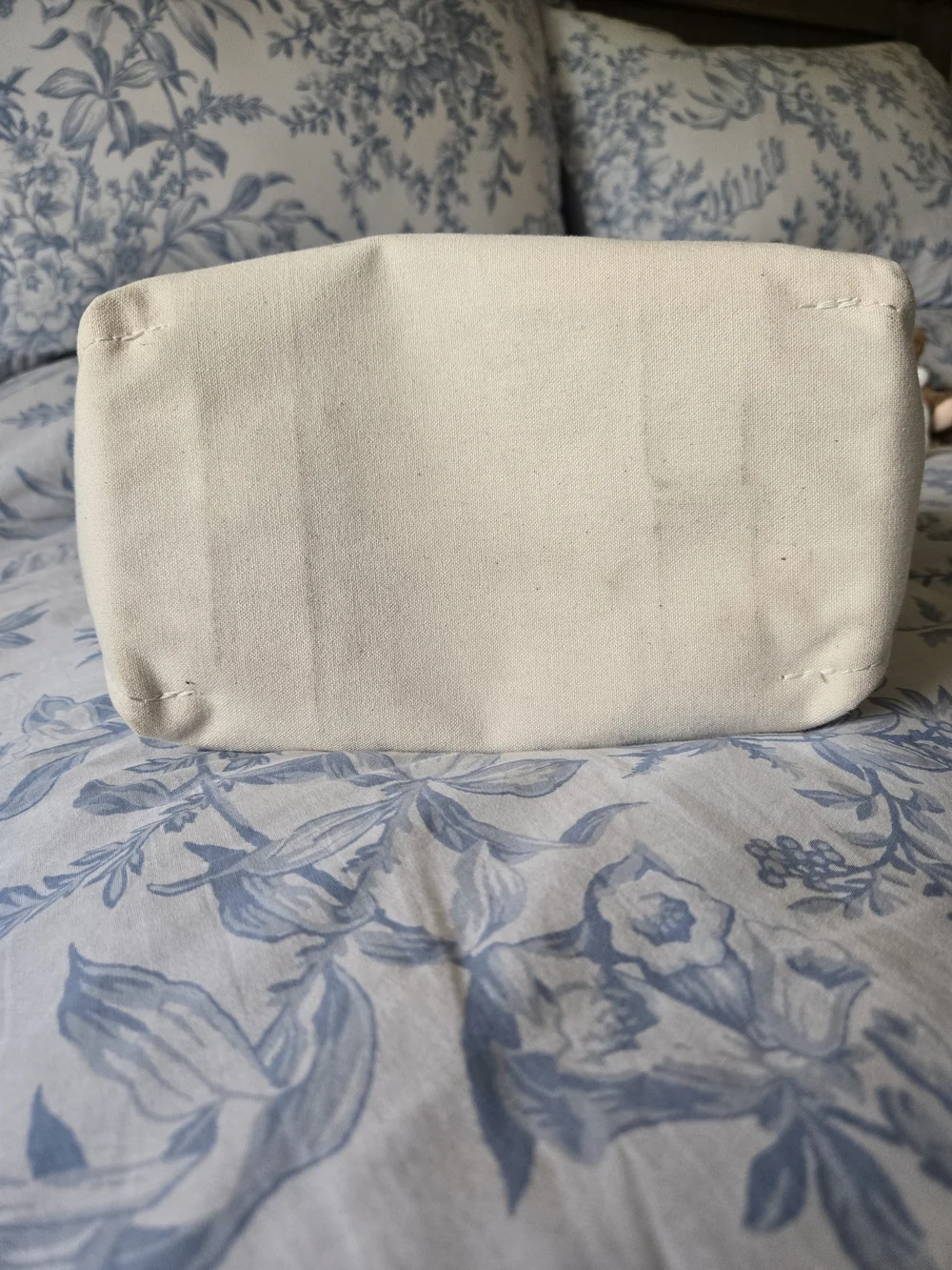 LL BEAN Boat And Tote Canvas Tote Bag with Navy Monogram - Picture 4 of 5